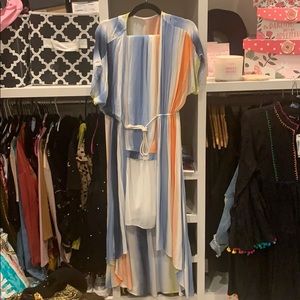 2pc set wide leg and cover up Top